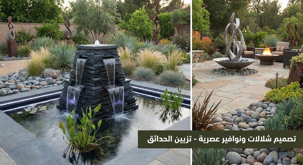 شركة أفنان لتنسيق الحدائق وتصميم شلالات ونوافير عصرية بالكويت