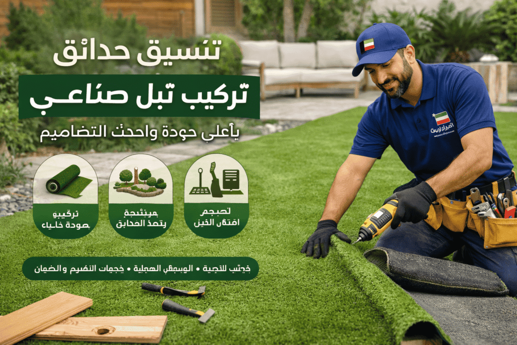 تنسيق حدائق الكويت - تركيب ثيل صناعي بأعلى جودة وأحدث التصاميم